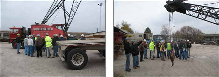 A hands-on field presentation and training was conducted at Henry Gurtzweiler, Inc. in Toledo, Ohio. Henry Gurtzweiler provided a 60-ton lattice boom mobile crane for demonstration and provided a certified crane operator to share basic crane inspection guidelines.