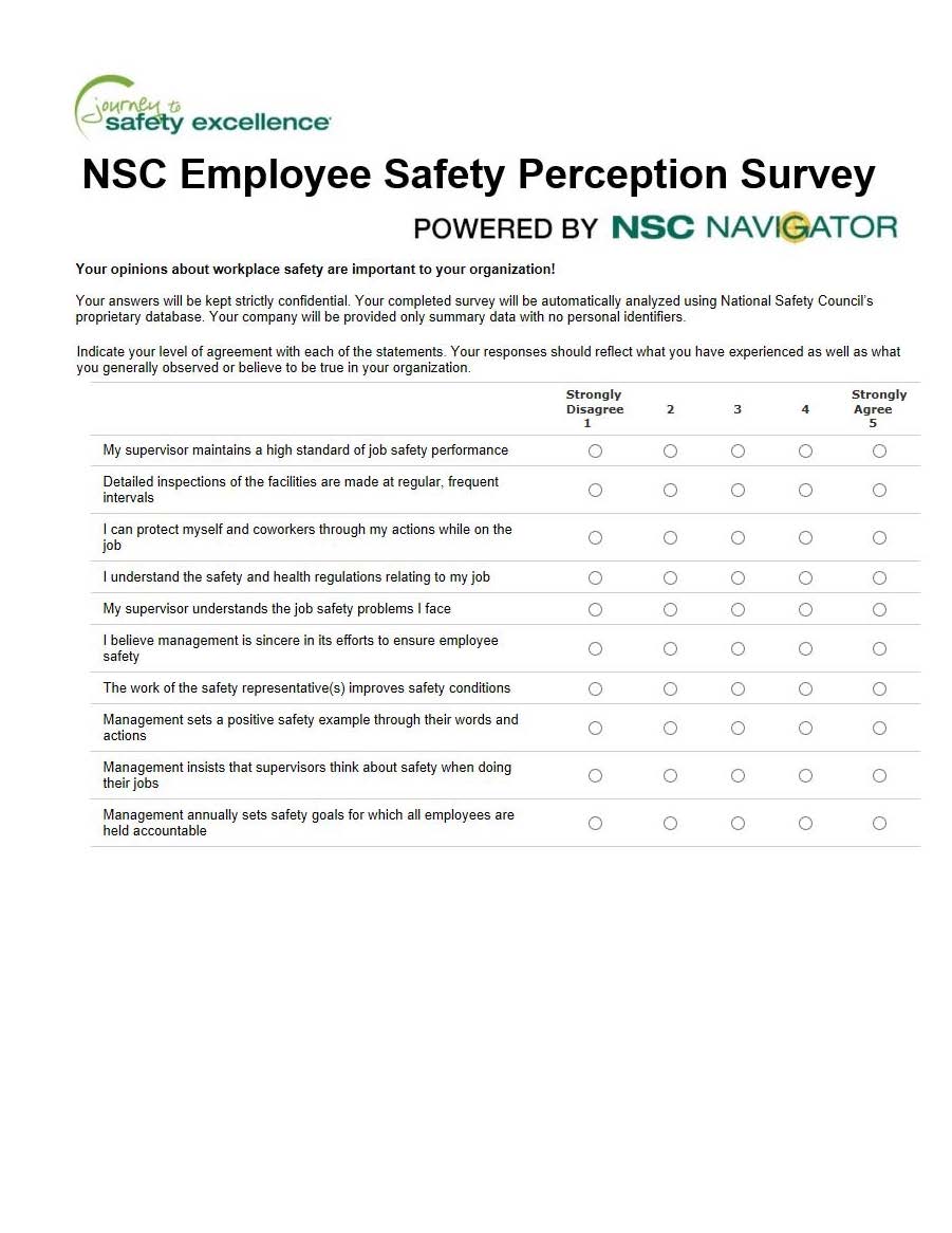 NSC Employee Safety Perception Survey