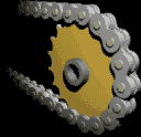 Point of Contact Between a Chain and a Sprocket