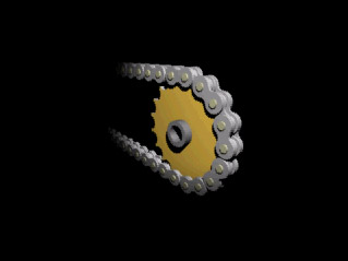 Point of Contact Between a Chain and a Sprocket