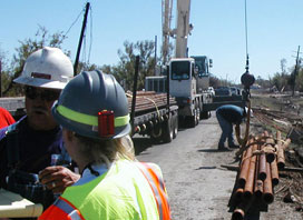 Photo courtesy of OSHA. This picture shows actual disaster site work conditions and may not illustrate proper safety and health procedures.