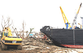 Photo courtesy of OSHA. This picture shows actual disaster site work conditions and may not illustrate proper safety and health procedures.