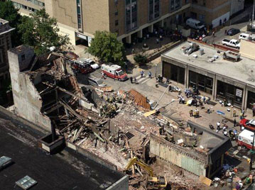 large building being demolished