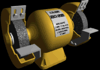 Rotating Abrasive Wheel on a Grinder