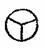 circle with broken into 3 equal parts in the form of a y