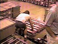Figure 8: Workers bend to lift pallets several times during a shift.