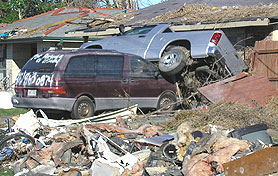 Photo courtesy of OSHA. This picture shows actual disaster site work conditions and may not illustrate proper safety and health procedures.