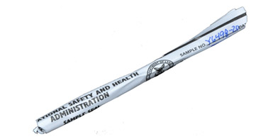 Figure E-1. Correctly sealed charcoal tube inside Form OSHA-21
