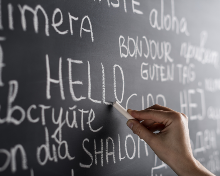 Welcome text in multiple languages